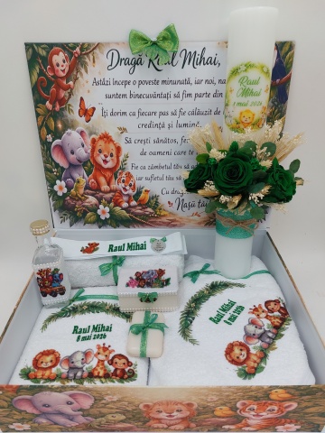 Trusou Botez Personalizat Safari Verde