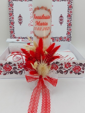 Trusou Botez Traditional Fetita Rosu - Img 5