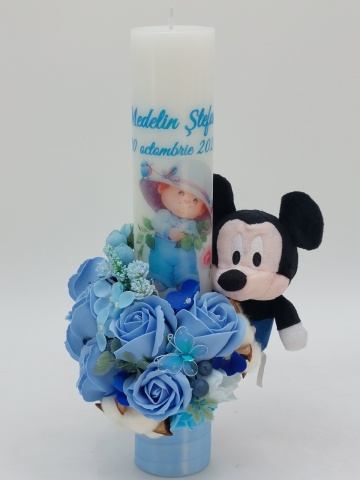 Lumanare Botez Baiat Cu Jucarie Mickey Mouse