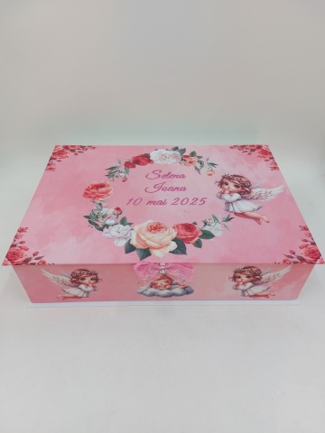 Trusou Botez Complet Personalizat Cu Ingeras Roz - Img 6