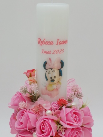 Lumanare Botez Cu Tematica Minnie Mouse - Img 2