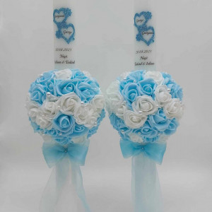 Set Lumanari Nunta Bleu Inaltime 60 CM - Img 1