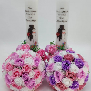 set-lumanari-nunta-si-buchete-cu-flori-de-sapun