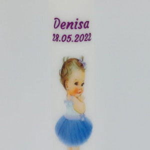Lumanare Botez Bebe Fetita Neornata - Img 2