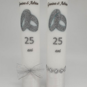 Set Nunta De Argint (Buchet Mireasa+2 Lumanari Personalizate) - Img 3