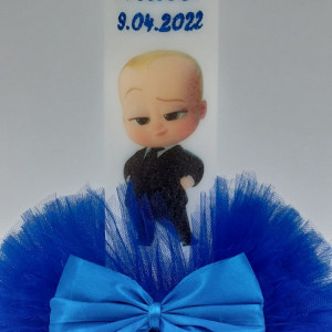 lumanare botez baiat cu baby boss