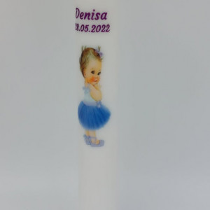 Lumanare Botez Bebe Fetita Neornata - Img 3