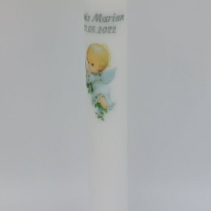 lumanare botez simpla personalizata cu ingeras
