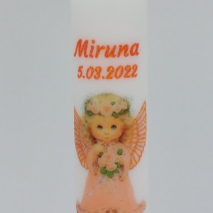 lumanare botez cu ingeras imprimat