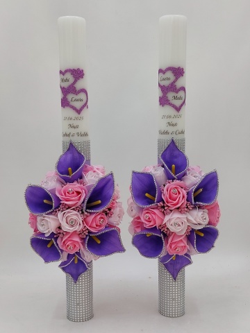 Set 2 Lumanari Cununie Cu Cale