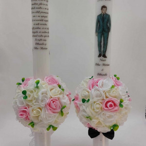 Set 2 Lumanari Nunta 60 CM Personalizate Pe Spate Cu Mesajul Nasilor - Img 2