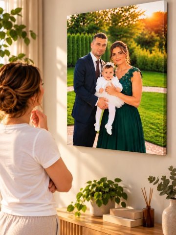 Tablou Canvas Personalizat Cu Poza De La Botez 20x30 cm - Img 3