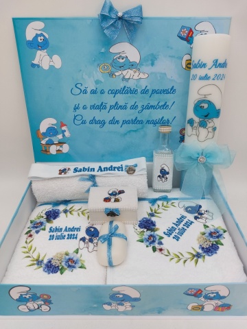 Trusou Botez Baiat Cu Tematica Bebe Strumf - Img 1