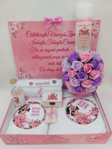 Trusou Botez Cu Lumanare Si Cutie Personalizate