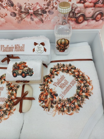Trusou Botez Personalizat cu Ursuleț Aviator și Balon cu Aer Cald – Maro - Img 5