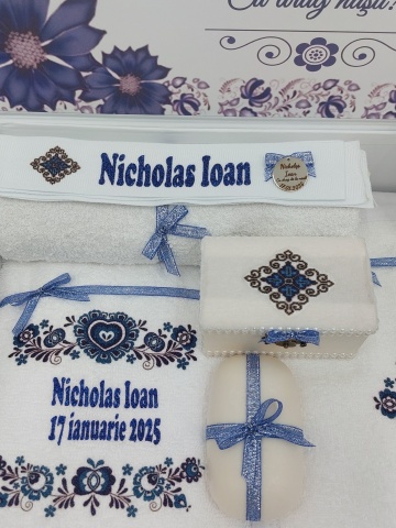 Trusou Botez Traditional Baiat Cu Lumanare Albastra - Img 3