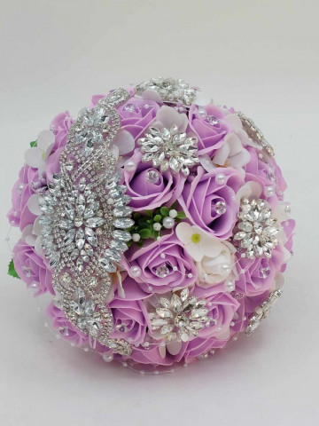 Buchet Cununie Cu Brose, Strasuri, Diamante, Perle