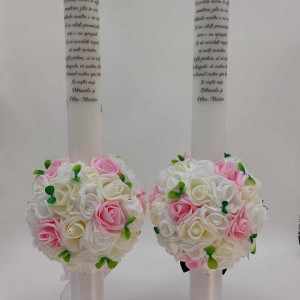 Set 2 Lumanari Nunta 60 CM Personalizate Pe Spate Cu Mesajul Nasilor - Img 3