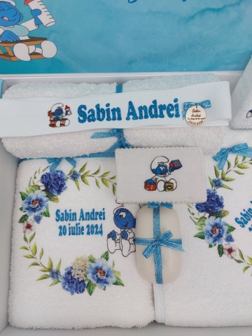 Trusou Botez Baiat Cu Tematica Bebe Strumf - Img 2