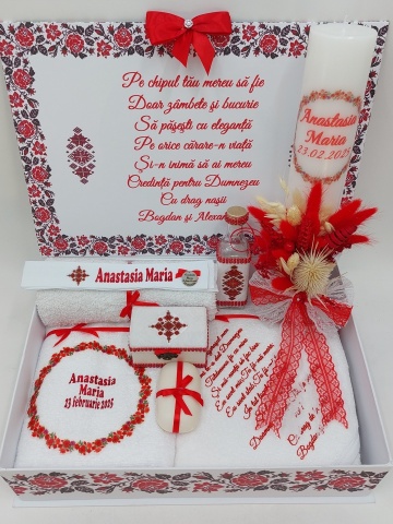 Trusou Botez Traditional Fetita Rosu