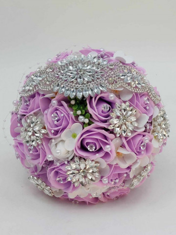 Buchet Cununie Cu Brose, Strasuri, Diamante, Perle - Img 2