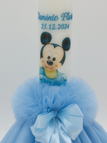 Lumanare Botez Baiat Bleu Tematica Mickey - Img 2