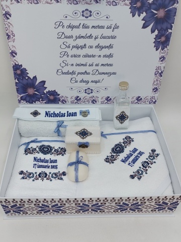 Trusou Botez Traditional Baiat Cu Lumanare Albastra - Img 5