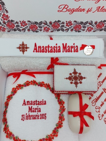 Trusou Botez Traditional Fetita Rosu - Img 2
