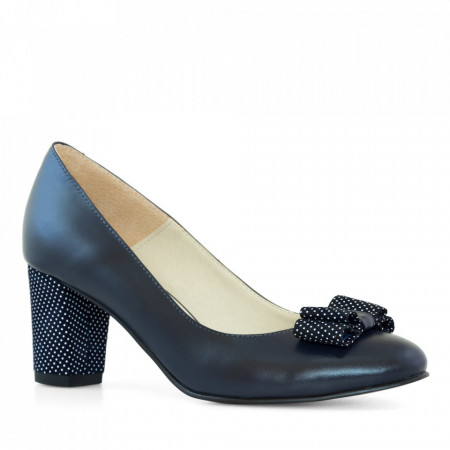 Pantofi office din piele naturala bleumarin Isabela
