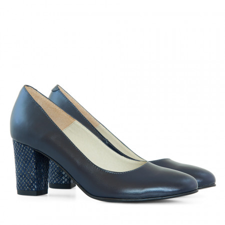 Pantofi office din piele naturala albastra Alisson