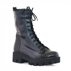 Ghete dama din piele naturala neagra