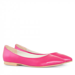 Balerini din piele naturala fuchsia
