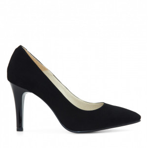 Pantofi stiletto din piele naturala neagra