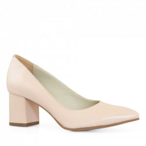 Pantofi office din piele naturala nude Laura