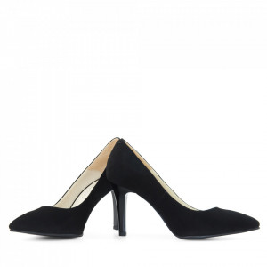 Pantofi stiletto din piele naturala neagra