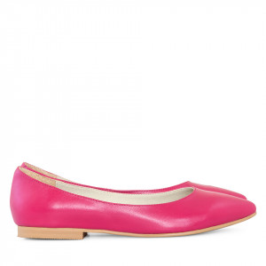 Balerini din piele naturala fuchsia