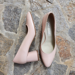 Pantofi dama din piele nude