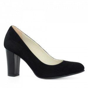 Pantofi dama office din piele naturala neagra