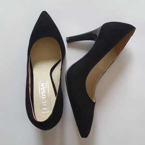 Pantofi stiletto din piele naturala neagra