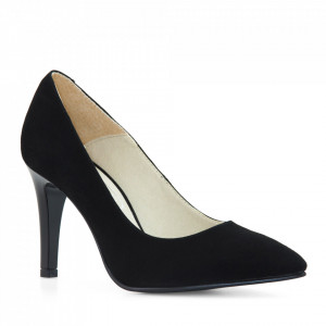 Pantofi stiletto din piele naturala neagra