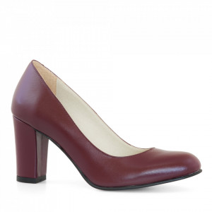 Pantofi office din piele naturala bordo Selena