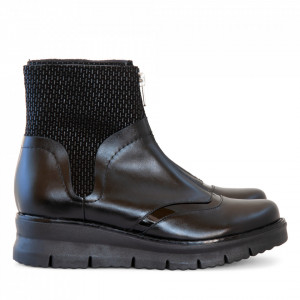 Ghete dama din piele naturala neagra