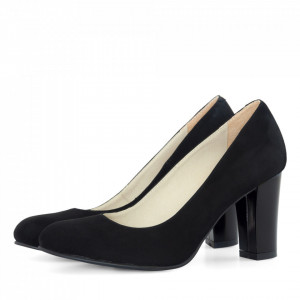 Pantofi dama office din piele naturala neagra