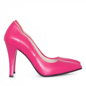 Stiletto din piele naturala roz fuchsia Madison