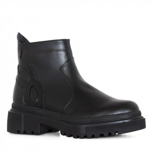 Ghete dama din piele naturala neagra
