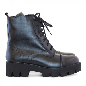 Ghete dama din piele naturala neagra Hunter