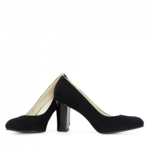 Pantofi dama office din piele naturala neagra