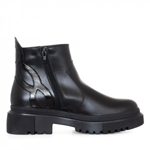Ghete dama din piele naturala neagra