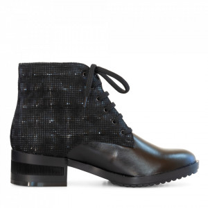 Ghete dama din piele naturala neagra