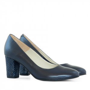 Pantofi office din piele naturala albastra Alisson